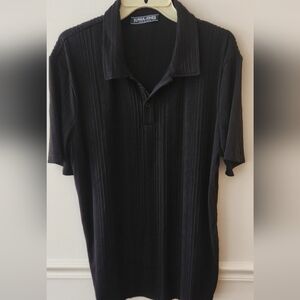 PJ Paul Jones Textured Black Polo Shirt
